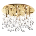 Ideal Lux - LED Crystal ceiling light MOONLIGHT 15xG9/3W/230V d. 80 cm gold
